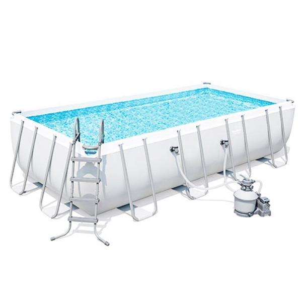 Каркасный прямоугольный бассейн 549х274х122см, 14812л ,песоч.фил.-насос 3785л/ч, тент, лестница, Bestway, 56466/56256 BW