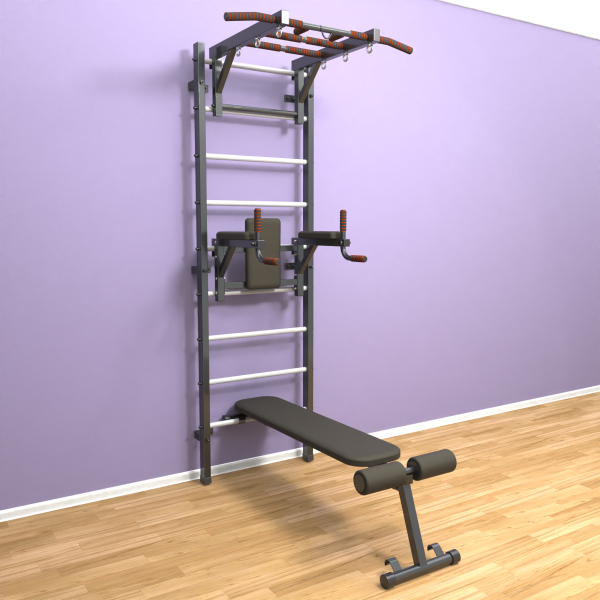 Шведская стенка «LittleSport» Graphite Long 3.0 белые ступени