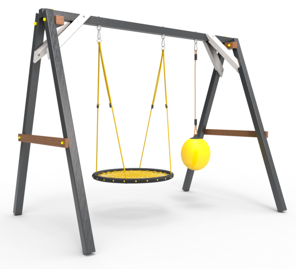 Деревянные качели Пикник 2 "Ультра" (качели гнездо 1м + качели drop)