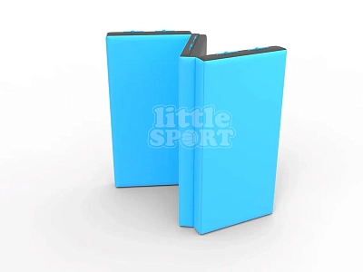 картинка Мат кожзам LittleSport (100х150х10см) складной в 3 сложения черный/голубой от магазина БэбиСпорт