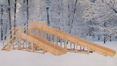 картинка Заливная деревянная горка «Снежинка-4» от магазина БэбиСпорт