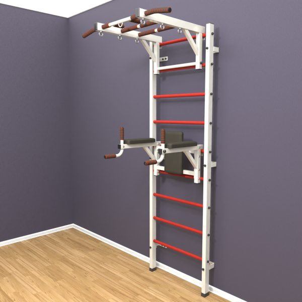 Шведская стенка «LittleSport» White Long 2.0 красные ступени