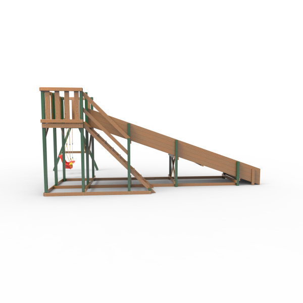 Детская площадка - деревянная горка Пикник "Зима №3" Форест с качельной балкой