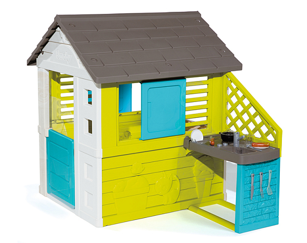 картинка Игровой домик с кухней синий (Smoby 810711) от магазина Лазалка
