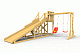Детская площадка - деревянная горка  Пикник "Зима №2" с рукоходом