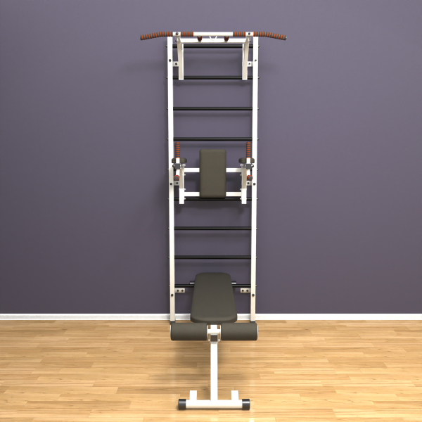 картинка Шведская стенка «LittleSport» White Pull-Up 3.0 черные ступени от магазина Лазалка