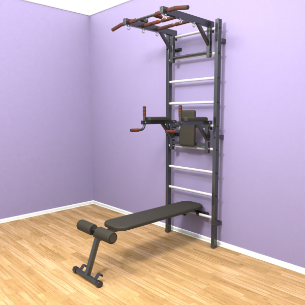 Шведская стенка «LittleSport» Graphite Long 3.0 белые ступени